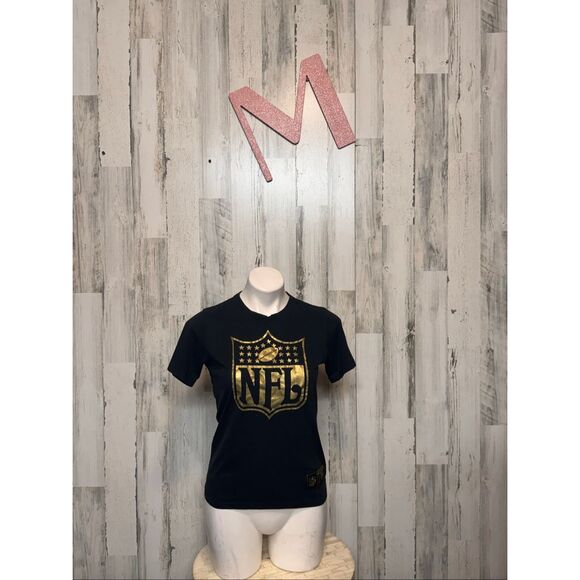 NFL Black Gold Logo Graphic T-Shirt | Women’s Medium Football Fan Top - Picture 1 of 6